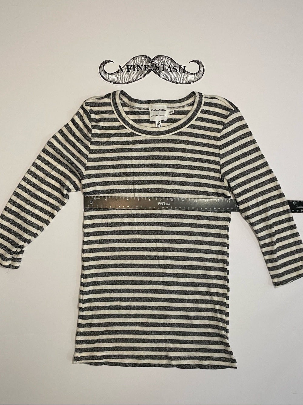 Michael Stars Anthropologie Women's XS Striped Sleeve Knit Top